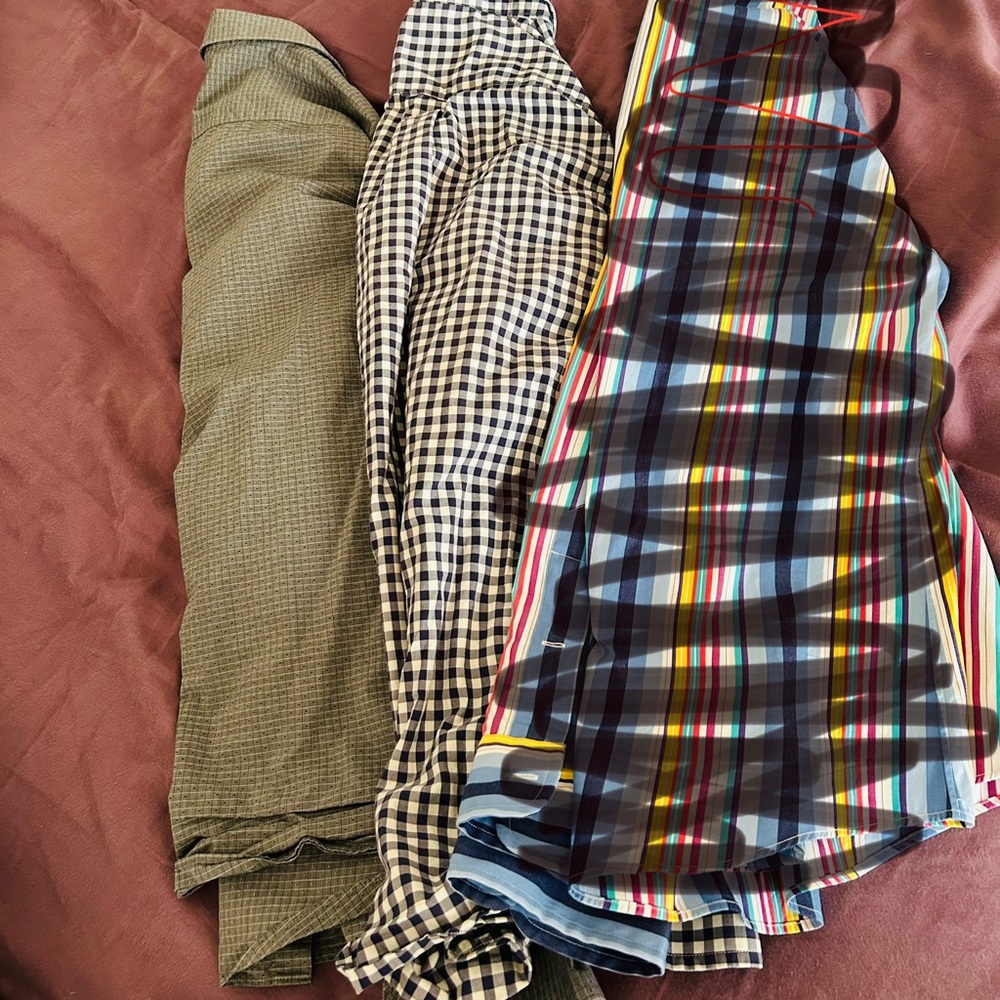 Bundle of men’s dress shirts. Polo, Perry Ellis, and Boutique brand.